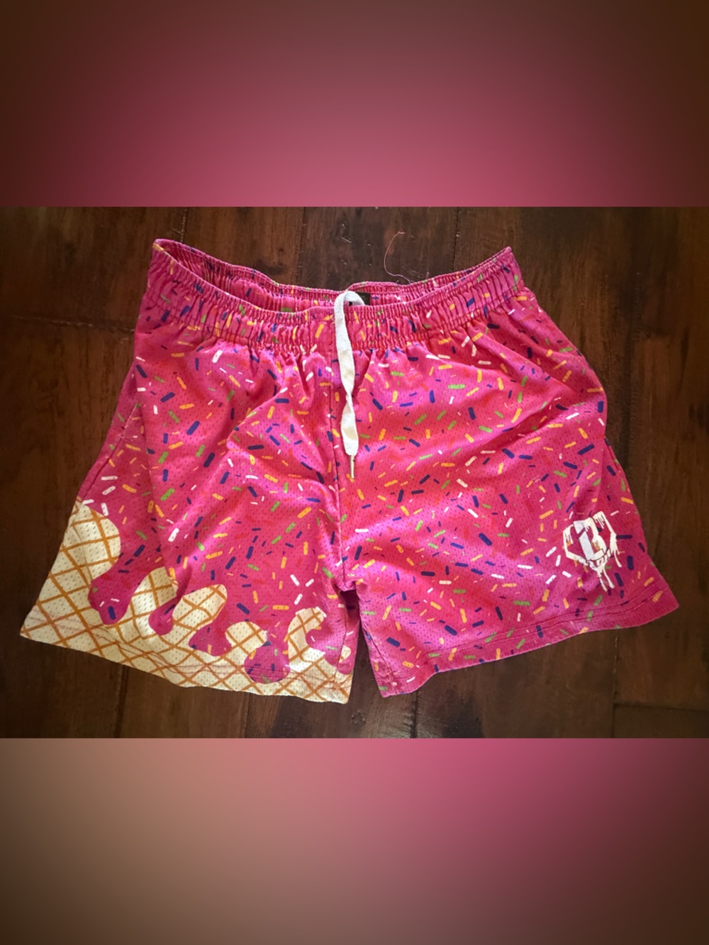 Pink Sprinkles Ice Cream Cone Shorts